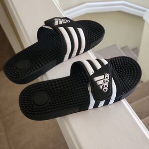 Adidas Kids Black and White Sandals